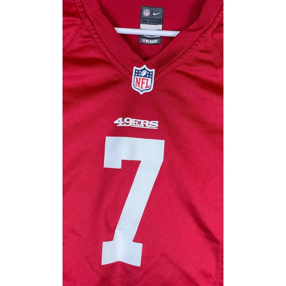 Nike NFL Jersey Mens Small Red Excellent Colin Kaepernick 49ers 7 On Field